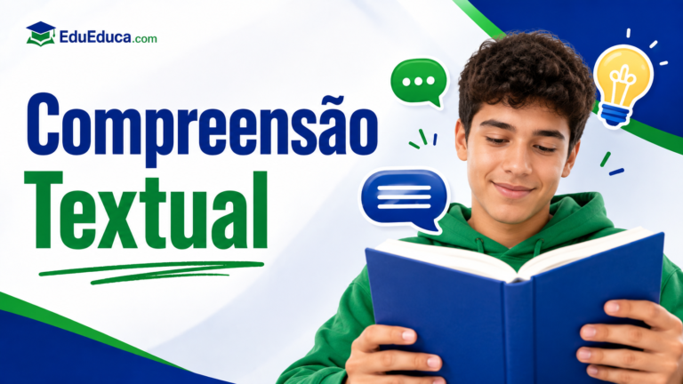Imagem de destaque do artigo sobre compreensão textual com identidade visual do EduEduca