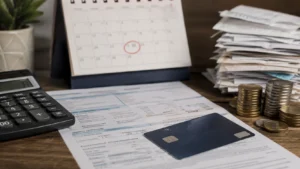 Pagamento mínimo do cartão explicado com fatura e calculadora