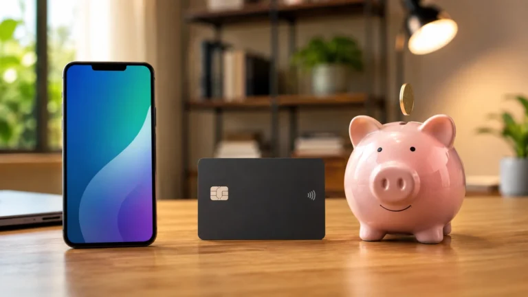 Conta corrente, conta digital ou poupança comparadas em celular e extratos
