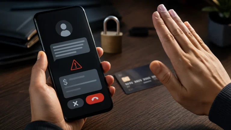 Como identificar golpes financeiros em celular com mensagem suspeita e alerta de segurança