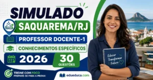 Simulado IBAM Professor Docente-1 Saquarema 2026 lote 04 com 30 questões de conhecimentos específicos